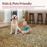 Ultra Soft Area Rug, Non Slip, Stain Resistant, Washable Area Rugs for Living Room, Bedroom, Artistic Abstract Animal Design(Beige)