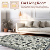 Ultra Soft Area Rug, Non Slip, Stain Resistant, Washable Area Rugs for Living Room, Bedroom, Artistic Abstract Lattice Arrangement(Gray)
