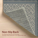 Ultra Soft Area Rug, Non Slip, Stain Resistant, Washable Area Rugs for Living Room, Bedroom, Stylish Transitional Neutral Motif(Gray)