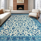 Ultra Soft Area Rug, Non Slip, Stain Resistant, Washable Area Rugs for Living Room, Bedroom, Chic Rustic Botanical Design(Blue)