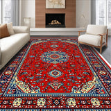 Ultra Soft Area Rug, Non Slip, Stain Resistant, Washable Area Rugs for Living Room, Bedroom, Vintage Red Heriz Living Room Washable Rug(Red)