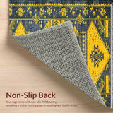 Ultra Soft Area Rug, Non Slip, Stain Resistant, Washable Area Rugs for Living Room, Bedroom, Distressed Low Pile Entryway Carpet for Minimal Living(Yellow)