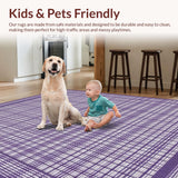 Ultra Soft Area Rug, Non Slip, Stain Resistant, Washable Area Rugs for Living Room, Bedroom, Chic Purple Trellis Motif(Purple)
