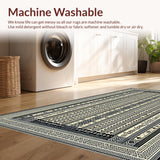 Ultra Soft Area Rug, Non Slip, Stain Resistant, Washable Area Rugs for Living Room, Bedroom, Unique Modern Medallion Design(Beige)