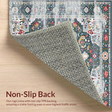 Ultra Soft Area Rug, Non Slip, Stain Resistant, Washable Area Rugs for Living Room, Bedroom, Cozy Earthy Floral Design(Gray)