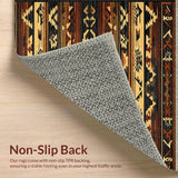 Ultra Soft Area Rug, Non Slip, Stain Resistant, Washable Area Rugs for Living Room, Bedroom, Contemporary Warm Palette Pattern(Brown)