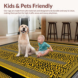Ultra Soft Area Rug, Non Slip, Stain Resistant, Washable Area Rugs for Living Room, Bedroom, Stylish Nature-Inspired Graphic Rug(Gold)
