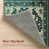 Ultra Soft Area Rug, Non Slip, Stain Resistant, Washable Area Rugs for Living Room, Bedroom, Moody Floral Boho Chic(Green)