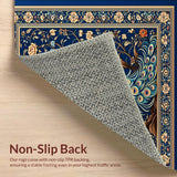 Ultra Soft Area Rug, Non Slip, Stain Resistant, Washable Area Rugs for Living Room, Bedroom, Elegant Peacock Plumage Rug(Blue)