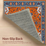 Ultra Soft Area Rug, Non Slip, Stain Resistant, Washable Area Rugs for Living Room, Bedroom, Charming Rustic Botanical Print(Orange)