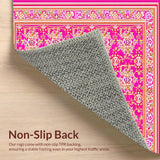 Ultra Soft Area Rug, Non Slip, Stain Resistant, Washable Area Rugs for Living Room, Bedroom, Whimsical Colorful Tiled Pattern(Pink)