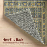 Ultra Soft Area Rug, Non Slip, Stain Resistant, Washable Area Rugs for Living Room, Bedroom, Luxurious Grey Abstract Design(Blue)