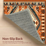 Ultra Soft Area Rug, Non Slip, Stain Resistant, Washable Area Rugs for Living Room, Bedroom, Elegant Organic Shape Motif(Orange)