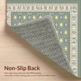 Ultra Soft Area Rug, Non Slip, Stain Resistant, Washable Area Rugs for Living Room, Bedroom, Modern Ivory Symmetrical Theme(Gray)