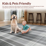 Ultra Soft Area Rug, Non Slip, Stain Resistant, Washable Area Rugs for Living Room, Bedroom, Luxurious Black and White Symmetry(Gray)