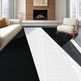 Ultra Soft Area Rug, Non Slip, Stain Resistant, Washable Area Rugs for Living Room, Bedroom, Modern Striking Monochrome Design(Black)