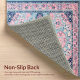 Ultra Soft Area Rug, Non Slip, Stain Resistant, Washable Area Rugs for Living Room, Bedroom, Charming Pastel Geometric Motif(Blue)