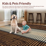Ultra Soft Area Rug, Non Slip, Stain Resistant, Washable Area Rugs for Living Room, Bedroom, Trendy Natural Textured Look(Brown)