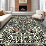 Ultra Soft Area Rug, Non Slip, Stain Resistant, Washable Area Rugs for Living Room, Bedroom, Vibrant Contrast Medallion Style(Black)
