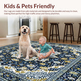 Ultra Soft Area Rug, Non Slip, Stain Resistant, Washable Area Rugs for Living Room, Bedroom, Indoor Blue Style(Blue)