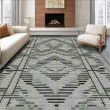 Ultra Soft Area Rug, Non Slip, Stain Resistant, Washable Area Rugs for Living Room, Bedroom, Rustic Abstract Linear Composition(Gray)