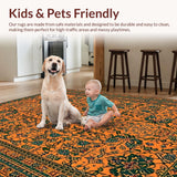 Ultra Soft Area Rug, Non Slip, Stain Resistant, Washable Area Rugs for Living Room, Bedroom, Luxurious Exotic Snake Aesthetic(Orange)