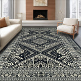 Ultra Soft Area Rug, Non Slip, Stain Resistant, Washable Area Rugs for Living Room, Bedroom, Chic Distressed Floral Composition(Black)