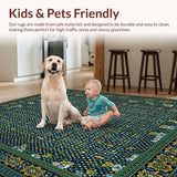 Ultra Soft Area Rug, Non Slip, Stain Resistant, Washable Area Rugs for Living Room, Bedroom, Abstract Design Area(Blue)