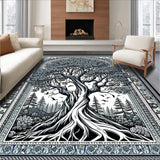 Dramatic Charcoal Tree Silhouette(Gray)