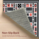 Ultra Soft Area Rug, Non Slip, Stain Resistant, Washable Area Rugs for Living Room, Bedroom, Striking Geometric Artful Arrangement(Black)