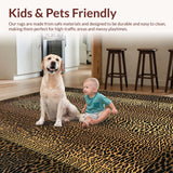 Ultra Soft Area Rug, Non Slip, Stain Resistant, Washable Area Rugs for Living Room, Bedroom, Contemporary Rustic Leopard Motif(Gold)