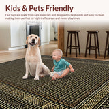 Ultra Soft Area Rug, Non Slip, Stain Resistant, Washable Area Rugs for Living Room, Bedroom, Artisan Crafted Gold Dynamics(Gold)