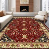 Ultra Soft Area Rug, Non Slip, Stain Resistant, Washable Area Rugs for Living Room, Bedroom, Striking Bold Trellis Composition(Red)