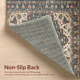 Ultra Soft Area Rug, Non Slip, Stain Resistant, Washable Area Rugs for Living Room, Bedroom, Rustic Vintage Floral Elegance(Blue)