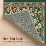 Ultra Soft Area Rug, Non Slip, Stain Resistant, Washable Area Rugs for Living Room, Bedroom, Rustic Nature-Inspired Textile(Green)