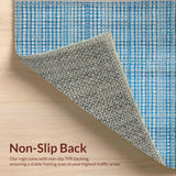 Ultra Soft Area Rug, Non Slip, Stain Resistant, Washable Area Rugs for Living Room, Bedroom, Preppy Style Blue Bow Patterned Mat with Symmetrical Ribbon and Loop Motifs(Blue)