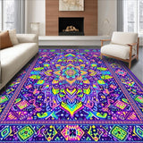 Ultra Soft Area Rug, Non Slip, Stain Resistant, Washable Area Rugs for Living Room, Bedroom, Chic Color Burst Graphic Motif(Purple)