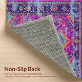 Ultra Soft Area Rug, Non Slip, Stain Resistant, Washable Area Rugs for Living Room, Bedroom, Bold Modern Geometric Layout(Purple)
