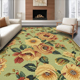 Ultra Soft Area Rug, Non Slip, Stain Resistant, Washable Area Rugs for Living Room, Bedroom, Transitional Floral Earth Tone Living Room Rug(Green)