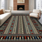 Ultra Soft Area Rug, Non Slip, Stain Resistant, Washable Area Rugs for Living Room, Bedroom, Elegant Black White Trellis Design(Red)