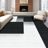 Ultra Soft Area Rug, Non Slip, Stain Resistant, Washable Area Rugs for Living Room, Bedroom, Trendy Abstract Black and Grey Design(Black)