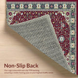 Ultra Soft Area Rug, Non Slip, Stain Resistant, Washable Area Rugs for Living Room, Bedroom, Vibrant Teal Tiled Pattern(Red)