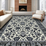 Ultra Soft Area Rug, Non Slip, Stain Resistant, Washable Area Rugs for Living Room, Bedroom, Luxurious Black and Grey Medallion(Beige)
