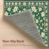 Ultra Soft Area Rug, Non Slip, Stain Resistant, Washable Area Rugs for Living Room, Bedroom, Green Kitchen Beige/Green Blend(Green)