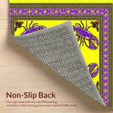 Ultra Soft Area Rug, Non Slip, Stain Resistant, Washable Area Rugs for Living Room, Bedroom, Charming Coastal Mardi Gras Vibe(Yellow)