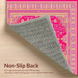 Ultra Soft Area Rug, Non Slip, Stain Resistant, Washable Area Rugs for Living Room, Bedroom, Chic Pink Geometric Composition(Pink)