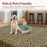 Ultra Soft Area Rug, Non Slip, Stain Resistant, Washable Area Rugs for Living Room, Bedroom, Chic Abstract Animal Texture(Beige)