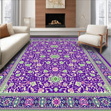 Ultra Soft Area Rug, Non Slip, Stain Resistant, Washable Area Rugs for Living Room, Bedroom, Contemporary Bright Floral Arrangement(Purple)