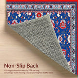 Ultra Soft Area Rug, Non Slip, Stain Resistant, Washable Area Rugs for Living Room, Bedroom, Rustic Geometric Colorful Palette(Blue)