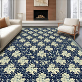 Ultra Soft Area Rug, Non Slip, Stain Resistant, Washable Area Rugs for Living Room, Bedroom, Mid Century Blue Beige Area for Home Decor(Blue)